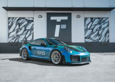Blue GT2RS Porsche with ANRKY wheels